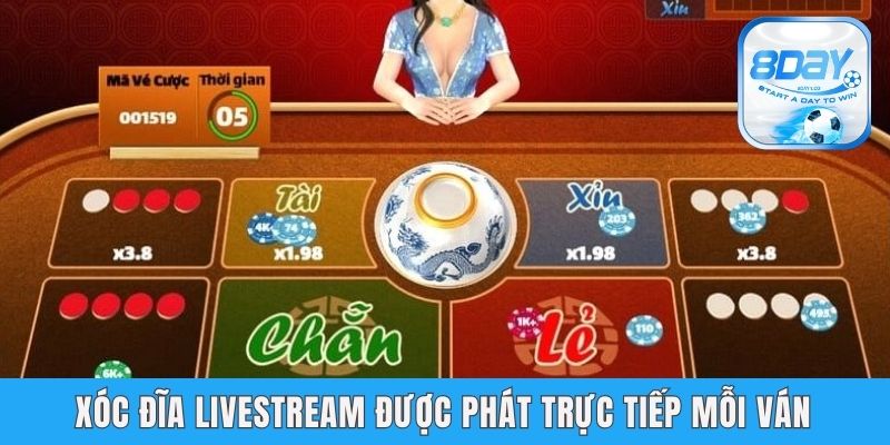 Xóc Đĩa Livestream 8day - Bí Kíp Chơi Chắc Thắng Từ Cao Thủ Xóc đĩa livestream được phát trực tiếp mỗi ván